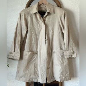 London Fog Vintage Faux Fur Lined Trench Coat Women’s 6 Classic Beige Timeless